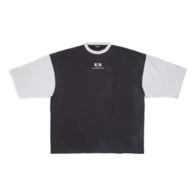 T-shirt à manches 3/4 avec logo « Washed Black Heather Grey » 699190TMVC81208