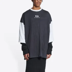 T-shirt à manches 3/4 avec logo « Washed Black Heather Grey » 699190TMVC81208