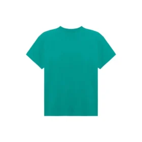 T-shirt à manches courtes ample rétro avec logo imprimé sur la bande, vert 612965TIV473640