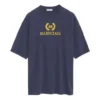 T-shirt à manches courtes avec imprimé alphabétique bleu marine 492258TAV044128