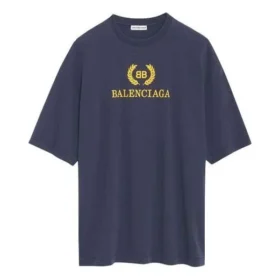 T-shirt à manches courtes avec imprimé alphabétique bleu marine 492258TAV044128
