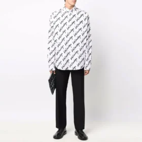 T-shirt à manches courtes avec logo griffonné, coupe ample « Blanc » 662983TLLJ49040