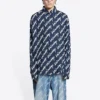 T-shirt à manches courtes avec logo griffonné, coupe large « Midnight Blue » 662983TLLJ48502