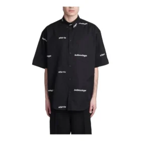 T-shirt à manches courtes avec logo sur toute la surface « Black White » 681702TOL651070