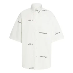 T-shirt à manches courtes avec logo sur toute la surface « White Black » 681702TOL659040