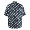 T-shirt à manches courtes avec motif griffonné sur toute la surface « Bleu foncé Blanc » 681702TLLJ48502