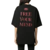 T-shirt à manches courtes avec slogan imprimé, noir 641532TJV781000
