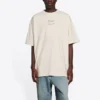 T-shirt à manches courtes Balenciaga FW21 imprimé « Alphabet » pour homme, beige 651795TJV909054