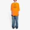 T-shirt à manches courtes Balenciaga FW21 pour homme « HI MY NAME IS » coupe large, imprimé alphabétique, tricot rétro, orange 661715TKVH57513