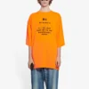 T-shirt à manches courtes Balenciaga FW21 pour homme « HI MY NAME IS » coupe large, imprimé alphabétique, tricot rétro, orange 661715TKVH57513