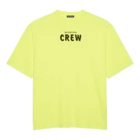 T-shirt à manches courtes Balenciaga pour homme avec imprimé alphabétique, vert fluo 620969TIVG97072 T-shirt à manches courtes Balenciaga pour homme avec imprimé alphabétique, vert fluo 620969TIVG97072
