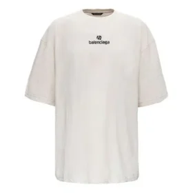 T-shirt à manches courtes Balenciaga pour homme avec logo alphabétique, gris et blanc 641614TJVA99054 T-shirt à manches courtes Balenciaga pour homme avec logo alphabétique, gris et blanc 641614TJVA99054