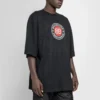 T-shirt à manches courtes Balenciaga pour homme avec logo BB circulaire, noir 641614TJV761000