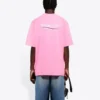 T-shirt à manches courtes Balenciaga pour homme avec logo imprimé, rose, 641675TJVF75713