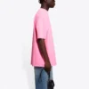 T-shirt à manches courtes Balenciaga pour homme avec logo imprimé, rose, 641675TJVF75713