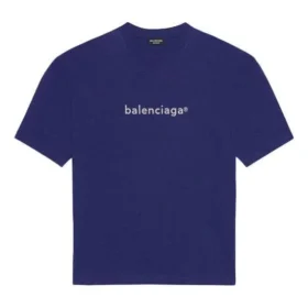 T-shirt à manches courtes Balenciaga pour homme, collection printemps-été 2021, imprimé logo alphabétique, bleu, 612966TIV545400 T-shirt à manches courtes Balenciaga pour homme, collection printemps-été 2021, imprimé logo alphabétique, bleu, 612966TIV545400