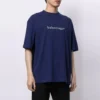 T-shirt à manches courtes Balenciaga pour homme, collection printemps-été 2021, imprimé logo alphabétique, bleu, 612966TIV545400