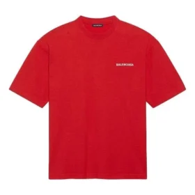 T-shirt à manches courtes Balenciaga pour homme, grand logo rétro, rouge 612966TIVG56540 T-shirt à manches courtes Balenciaga pour homme, grand logo rétro, rouge 612966TIVG56540
