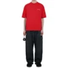 T-shirt à manches courtes Balenciaga pour homme, grand logo rétro, rouge 612966TIVG56540
