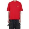 T-shirt à manches courtes Balenciaga pour homme, grand logo rétro, rouge 612966TIVG56540