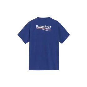 T-shirt à manches courtes Balenciaga pour homme, imprimé « Political Campaign », bleu roi 508203TAV444540