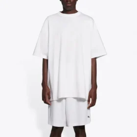 T-shirt à manches courtes Balenciaga pour homme, motif « Smiling Face », blanc 651795TKV769140