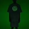 T-shirt à manches courtes Balenciaga pour homme, motif « Smiling Face », blanc 651795TKV769140
