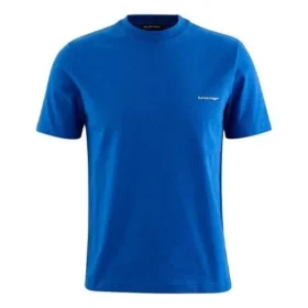 T-shirt à manches courtes Balenciaga SS21 Alphabet Small Logo bleu pour homme 556151TBV438077