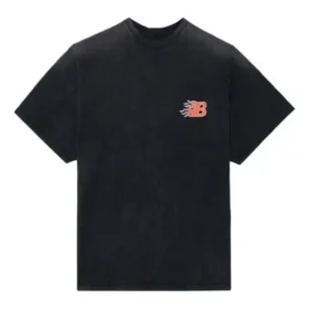 T-shirt à manches courtes Balenciaga SS21 Flame Retro pour homme, noir, 656978TKV701076