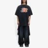 T-shirt à manches courtes Balenciaga SS21 Flame Retro pour homme, noir, 656978TKV701076
