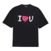 T-shirt à manches courtes Balenciaga SS21 Love pour homme, noir, 612966TJVL51070