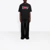T-shirt à manches courtes Balenciaga SS21 Love pour homme, noir, 612966TJVL51070