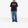 T-shirt à manches courtes Balenciaga SS21 Love pour homme, noir, 612966TJVL51070