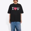 T-shirt à manches courtes Balenciaga SS21 Love pour homme, noir, 612966TJVL51070