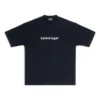 T-shirt à manches courtes Balenciaga SS21 pour homme, imprimé logo, noir 612966TIV541070