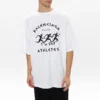 T-shirt à manches courtes Balenciaga SS21 pour homme, imprimé motif marathon et logo, blanc 641614TJVK69040