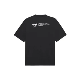 T-shirt à manches courtes Balenciaga SS21 pour homme, logo brodé, noir 641675TKV861070