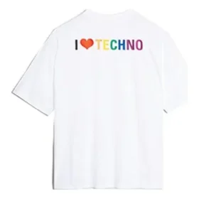 T-shirt à manches courtes Balenciaga Tech pour homme, blanc 556133TDV209000