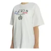 T-shirt à manches courtes blanc avec impression alphabétique du logo Crown 594599TGV489000