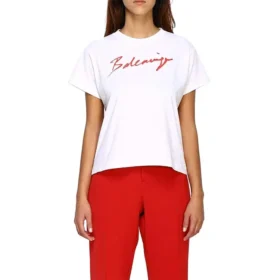 T-shirt à manches courtes blanc avec logo alphabétique signature 583217TFV639783