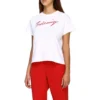 T-shirt à manches courtes blanc avec logo alphabétique signature 583217TFV639783