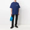 T-shirt à manches courtes bleu marine pour homme Balenciaga « Political Campaign » imprimé, version large 641675TIV521195