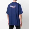 T-shirt à manches courtes bleu marine pour homme Balenciaga « Political Campaign » imprimé, version large 641675TIV521195
