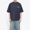 T-shirt à manches courtes bleu marine pour homme Balenciaga, version « Political Campaign » imprimée 570803TAV444128