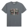 T-shirt à manches courtes gris avec logo du groupe imprimé, style rétro 612965TIV471404