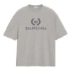 T-shirt à manches courtes gris pour homme Balenciaga avec logo BB imprimé 544271TCV251300