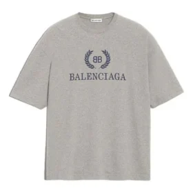 T-shirt à manches courtes gris pour homme Balenciaga avec logo BB imprimé 544271TCV251300
