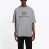 T-shirt à manches courtes gris pour homme Balenciaga avec logo BB imprimé 544271TCV251300