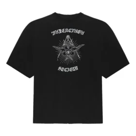 T-shirt à manches courtes imprimé Balenciaga pour homme, noir, 641614TJV781000