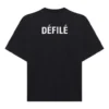 T-shirt à manches courtes noir avec imprimé alphabétique 641532TJVL41000